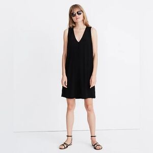 Madewell Heather Button-Front Dress Black